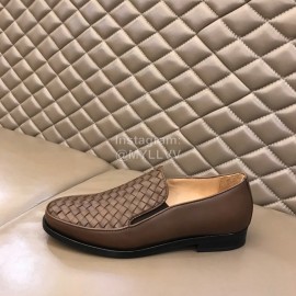 Bottega Veneta Woven Cowhide Shoes For Men Brown