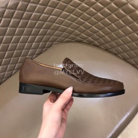 Bottega Veneta Woven Cowhide Shoes For Men Brown