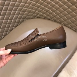 Bottega Veneta Woven Cowhide Shoes For Men Brown