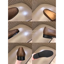 Bottega Veneta Woven Cowhide Shoes For Men Brown