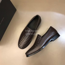 Bottega Veneta Woven Cowhide Shoes For Men Coffee