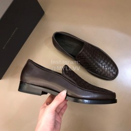 Bottega Veneta Woven Cowhide Shoes For Men Coffee