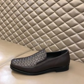 Bottega Veneta Woven Cowhide Shoes For Men Coffee
