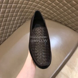 Bottega Veneta Woven Cowhide Shoes For Men Coffee