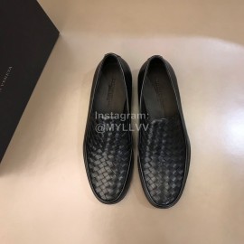 Bottega Veneta New Woven Cowhide Shoes For Men Black