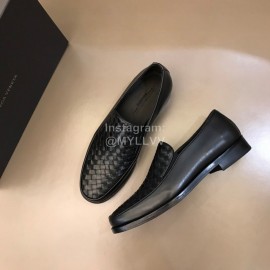 Bottega Veneta New Woven Cowhide Shoes For Men Black