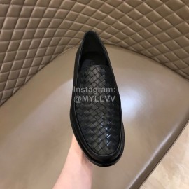 Bottega Veneta New Woven Cowhide Shoes For Men Black