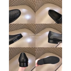 Bottega Veneta New Woven Cowhide Shoes For Men Black