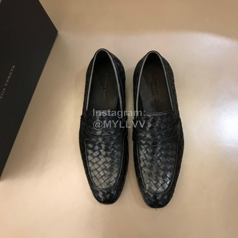 Bottega Veneta Woven Cowhide Casual Shoes For Men Black
