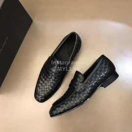 Bottega Veneta Woven Cowhide Casual Shoes For Men Black