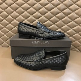 Bottega Veneta Woven Cowhide Casual Shoes For Men Black