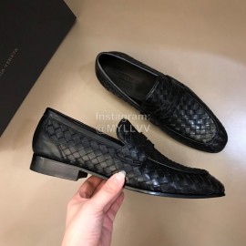 Bottega Veneta Woven Cowhide Casual Shoes For Men Black