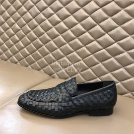 Bottega Veneta Woven Cowhide Casual Shoes For Men Black