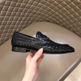 Bottega Veneta Woven Cowhide Casual Shoes For Men Black