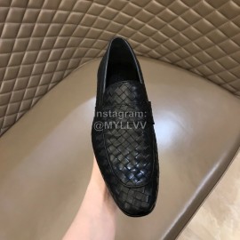 Bottega Veneta Woven Cowhide Casual Shoes For Men Black