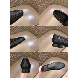 Bottega Veneta Woven Cowhide Casual Shoes For Men Black