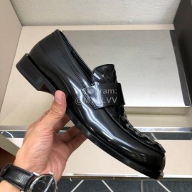 Bottega Veneta Woven Patent Leather Shoes For Men Black