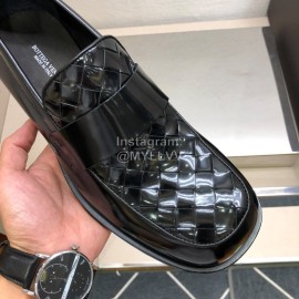 Bottega Veneta Woven Patent Leather Shoes For Men Black