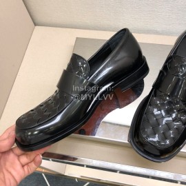 Bottega Veneta Woven Patent Leather Shoes For Men Black