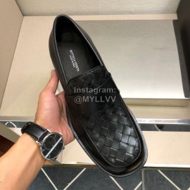 Bottega Veneta Woven Leather Black Shoes For Men 
