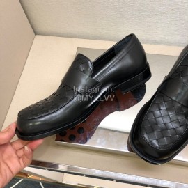Bottega Veneta Woven Leather Black Shoes For Men 