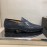 Bottega Veneta Leather Woven Casual Shoes For Men Navy