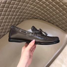 Bottega Veneta Bow Leather Woven Casual Shoes For Men Coffee