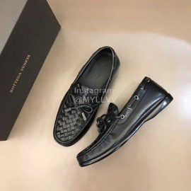 Bottega Veneta Bow Leather Woven Casual Shoes For Men Black