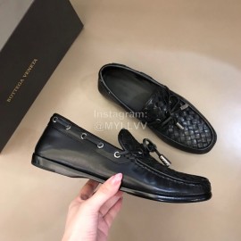 Bottega Veneta Bow Leather Woven Casual Shoes For Men Black