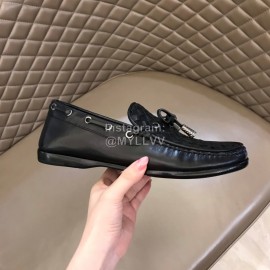 Bottega Veneta Bow Leather Woven Casual Shoes For Men Black