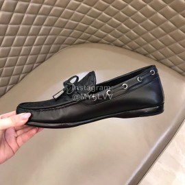 Bottega Veneta Bow Leather Woven Casual Shoes For Men Black