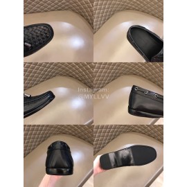 Bottega Veneta Bow Leather Woven Casual Shoes For Men Black