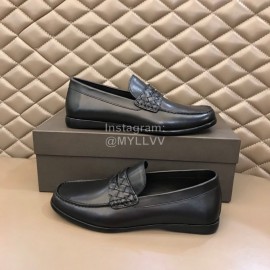 Bottega Veneta Black Leather Business Shoes For Men