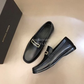 Bottega Veneta Black Calf Leather Business Shoes For Men