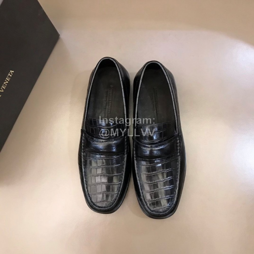 Bottega Veneta Calf Leather Business Shoes For Men Black