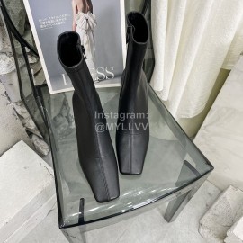 By Far Cowhide High Heeled Boots For Women Black