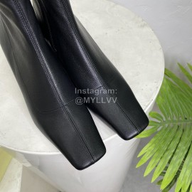 By Far Cowhide High Heeled Boots For Women Black