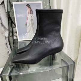 By Far Cowhide High Heeled Boots For Women Black