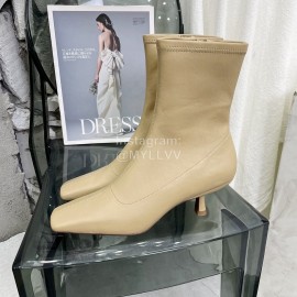 By Far Cowhide High Heeled Boots For Women Apricot