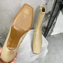 By Far Cowhide High Heeled Boots For Women Apricot