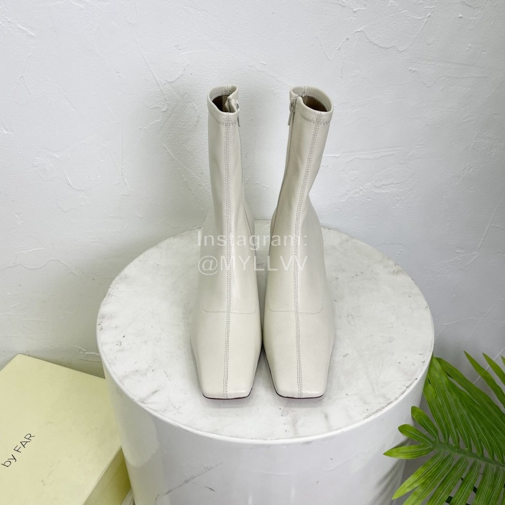 By Far Cowhide High Heeled Boots For Women White