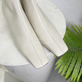 By Far Cowhide High Heeled Boots For Women White