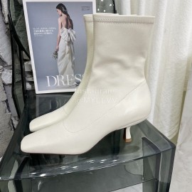 By Far Cowhide High Heeled Boots For Women White