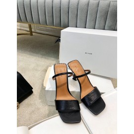 By Far New Sheepskin High Heeled Sandals For Women Black