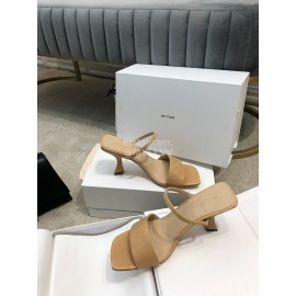 By Far New Sheepskin High Heeled Sandals For Women Khaki