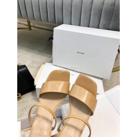 By Far New Sheepskin High Heeled Sandals For Women Khaki