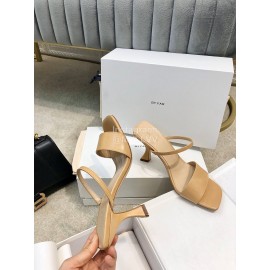 By Far New Sheepskin High Heeled Sandals For Women Khaki