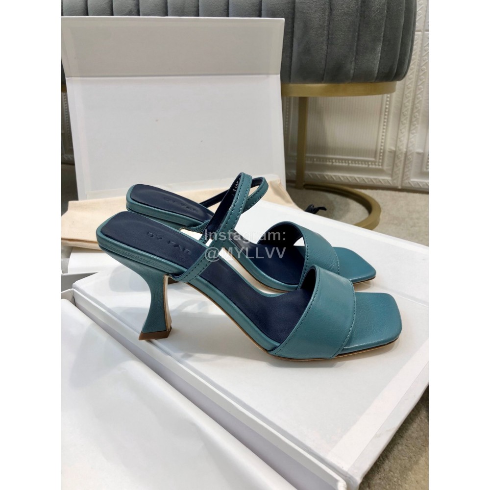 By Far New Sheepskin High Heeled Sandals For Women Blue