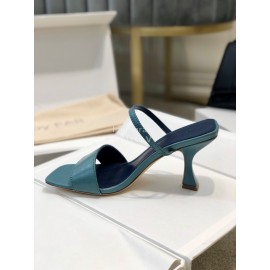 By Far New Sheepskin High Heeled Sandals For Women Blue