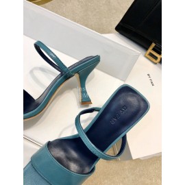 By Far New Sheepskin High Heeled Sandals For Women Blue